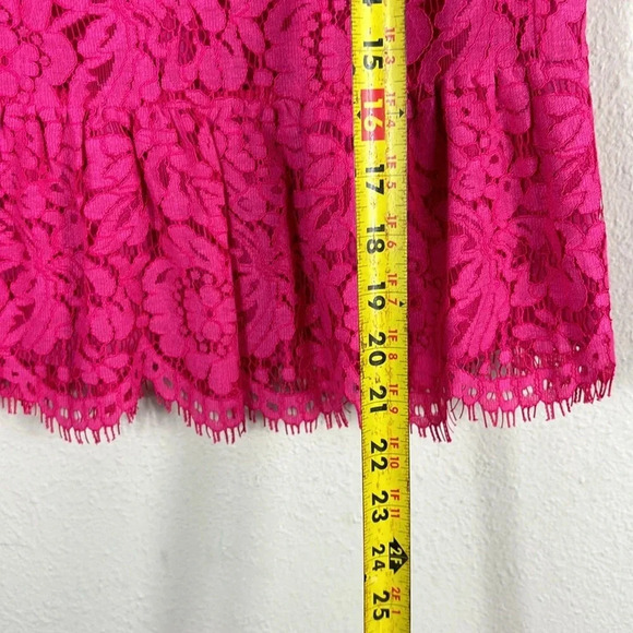 J. Crew Lace Peplum Sleeveless Top Tank Hot Pink size 00 - Picture 4 of 12